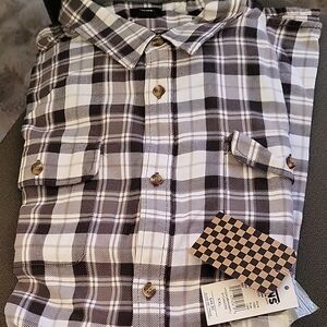 Vans Black and White Checkered Casual Shirt
